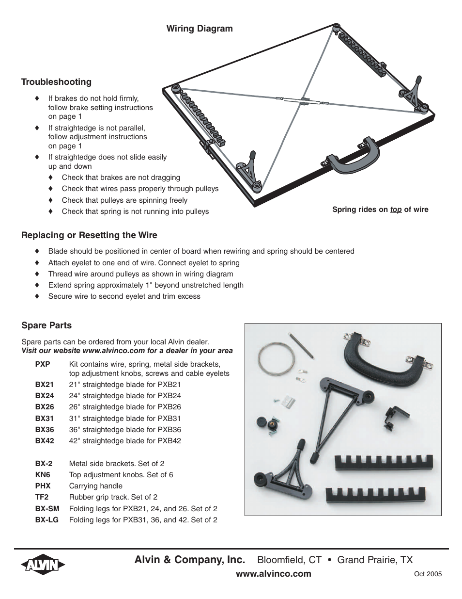 Alvin & company, inc, Bloomfield, ct • grand prairie, tx | Alvin PXB31 User Manual | Page 2 / 2