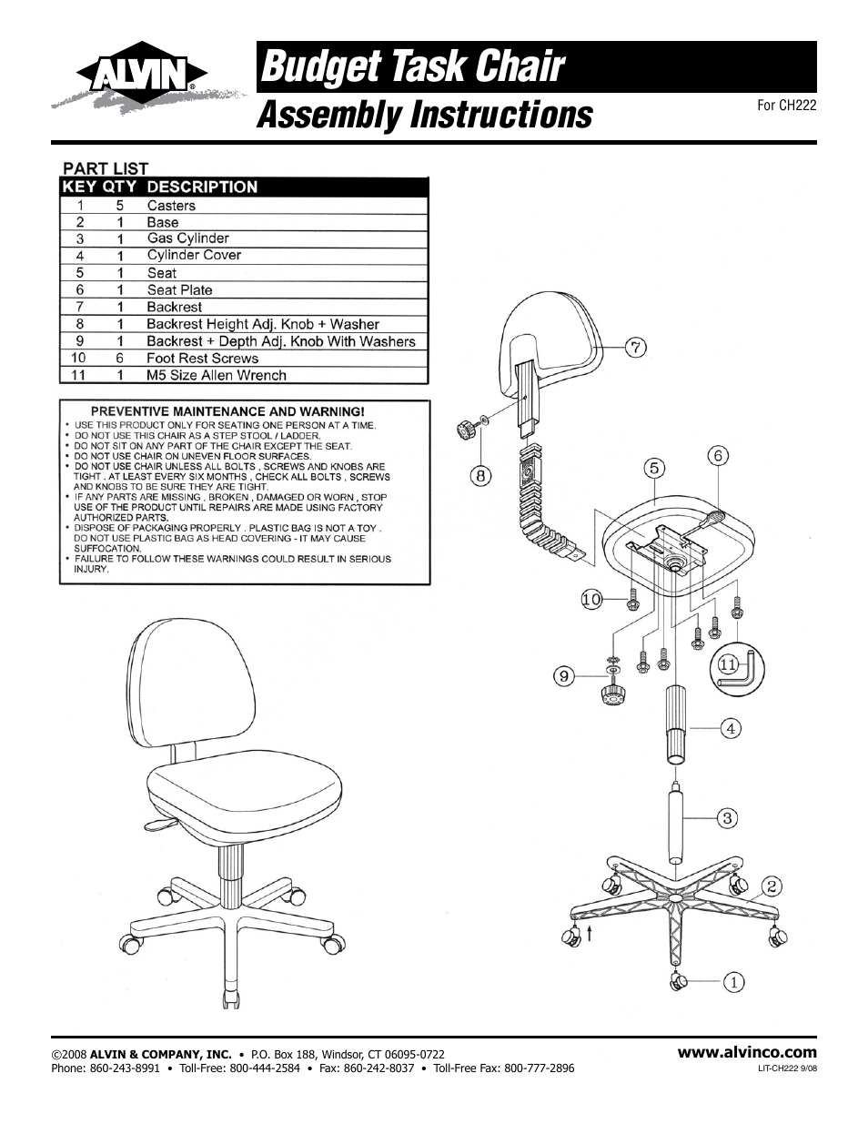 Alvin CH222 User Manual | 1 page