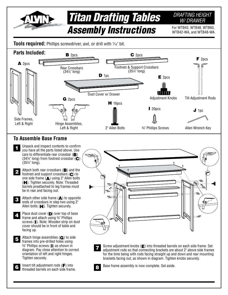 Alvin WTB48 User Manual | 2 pages