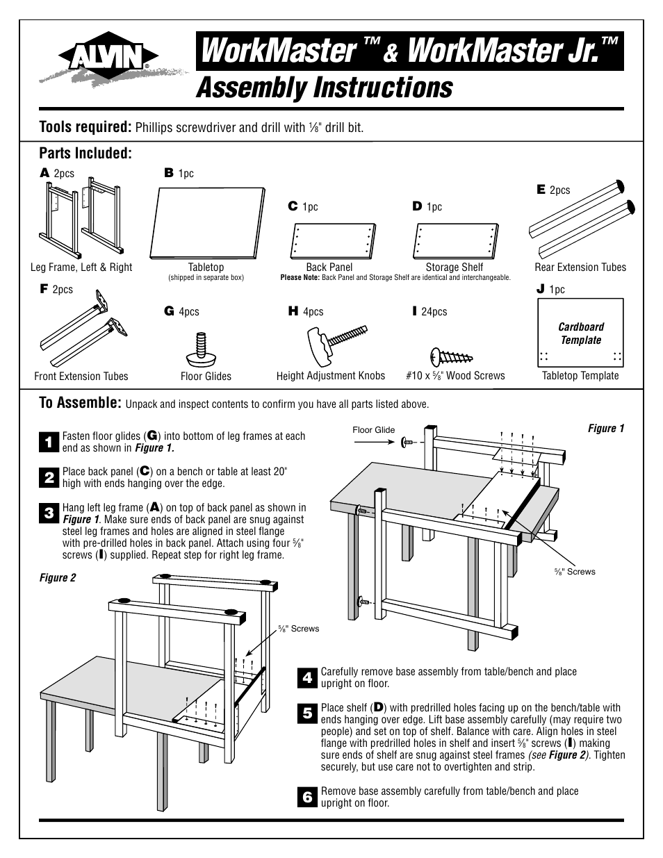 Alvin WorkMaster User Manual | 2 pages