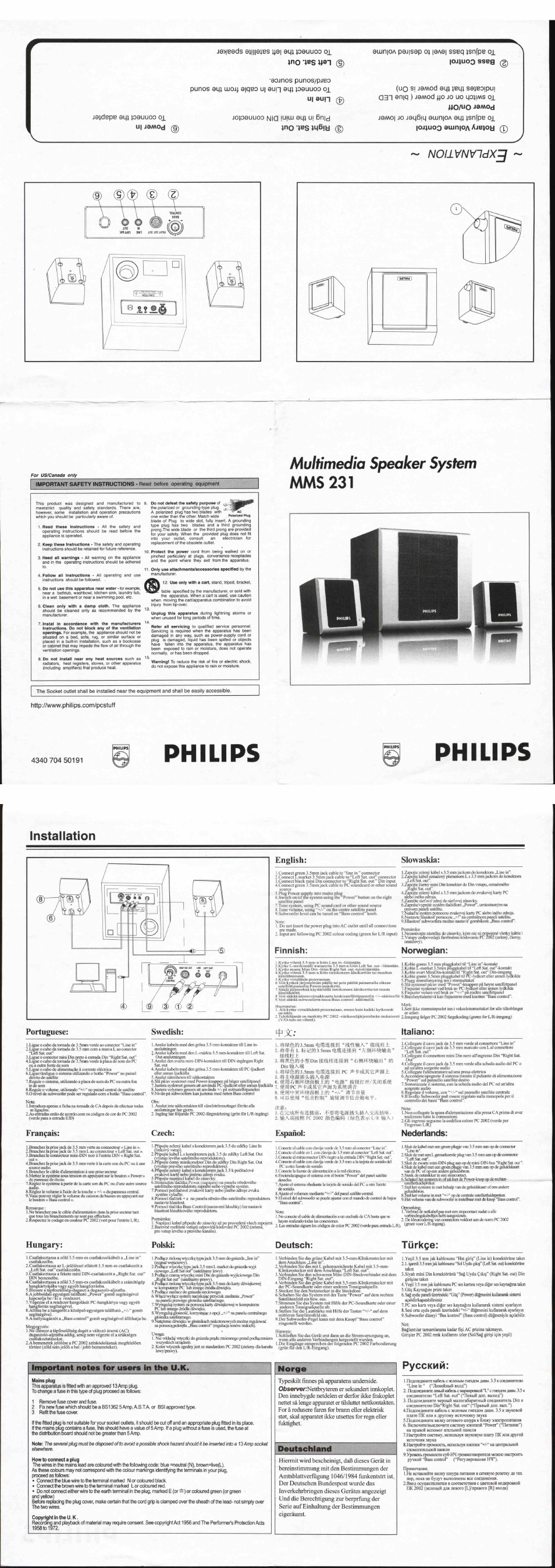 Philips Altavoces multimedia 2.0 User Manual | 1 page