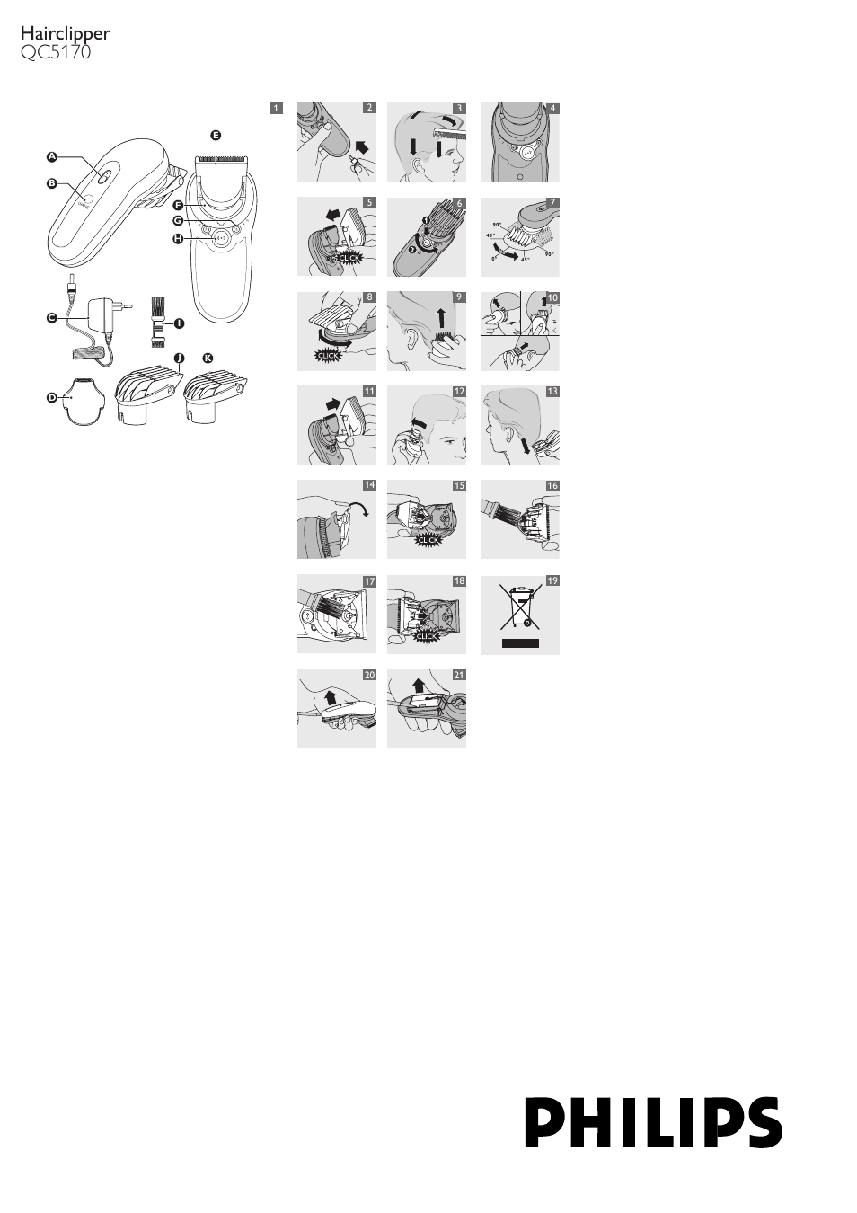 Philips cortapelos para cortarte el pelo tú mismo User Manual | 7 pages