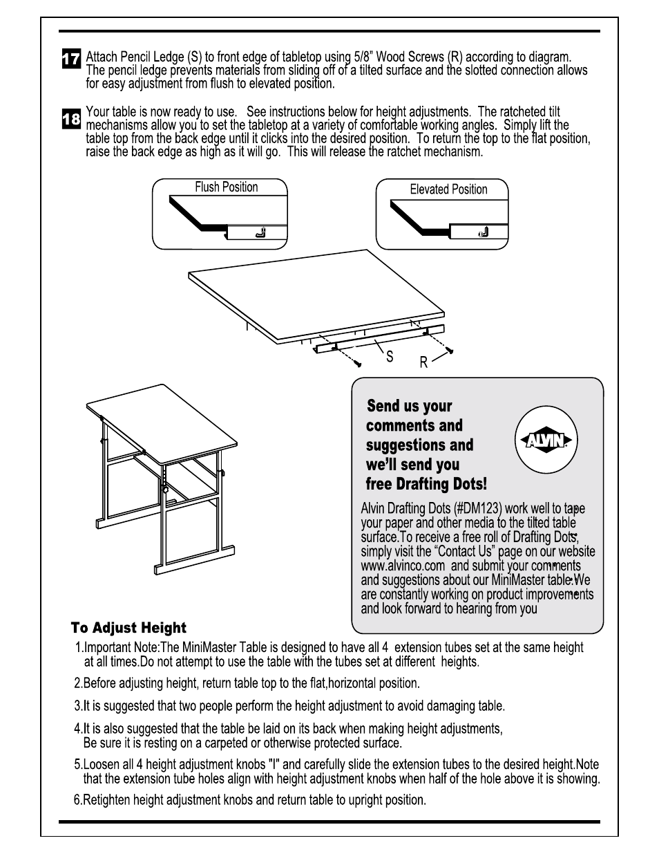 Alvin MiniMaster II Drawing Table User Manual | Page 4 / 4