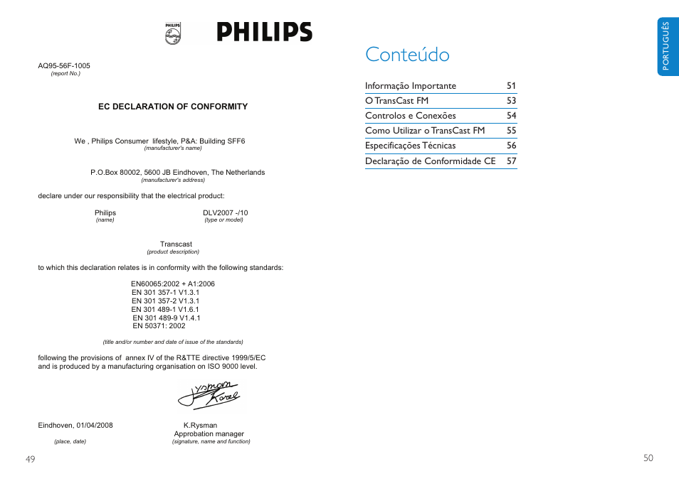 Conteúdo | Philips TransCast FM User Manual | Page 26 / 63