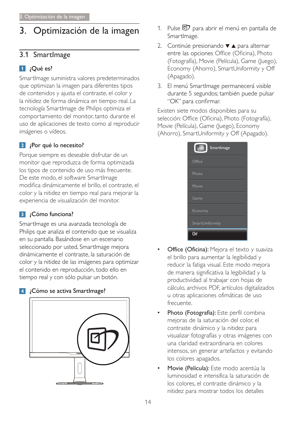 2swlpl]dflyq gh od lpdjhq, 1 6pduw,pdjh | Philips Brilliance Monitor 4K Ultra HD con retroiluminación LED User Manual | Page 16 / 54