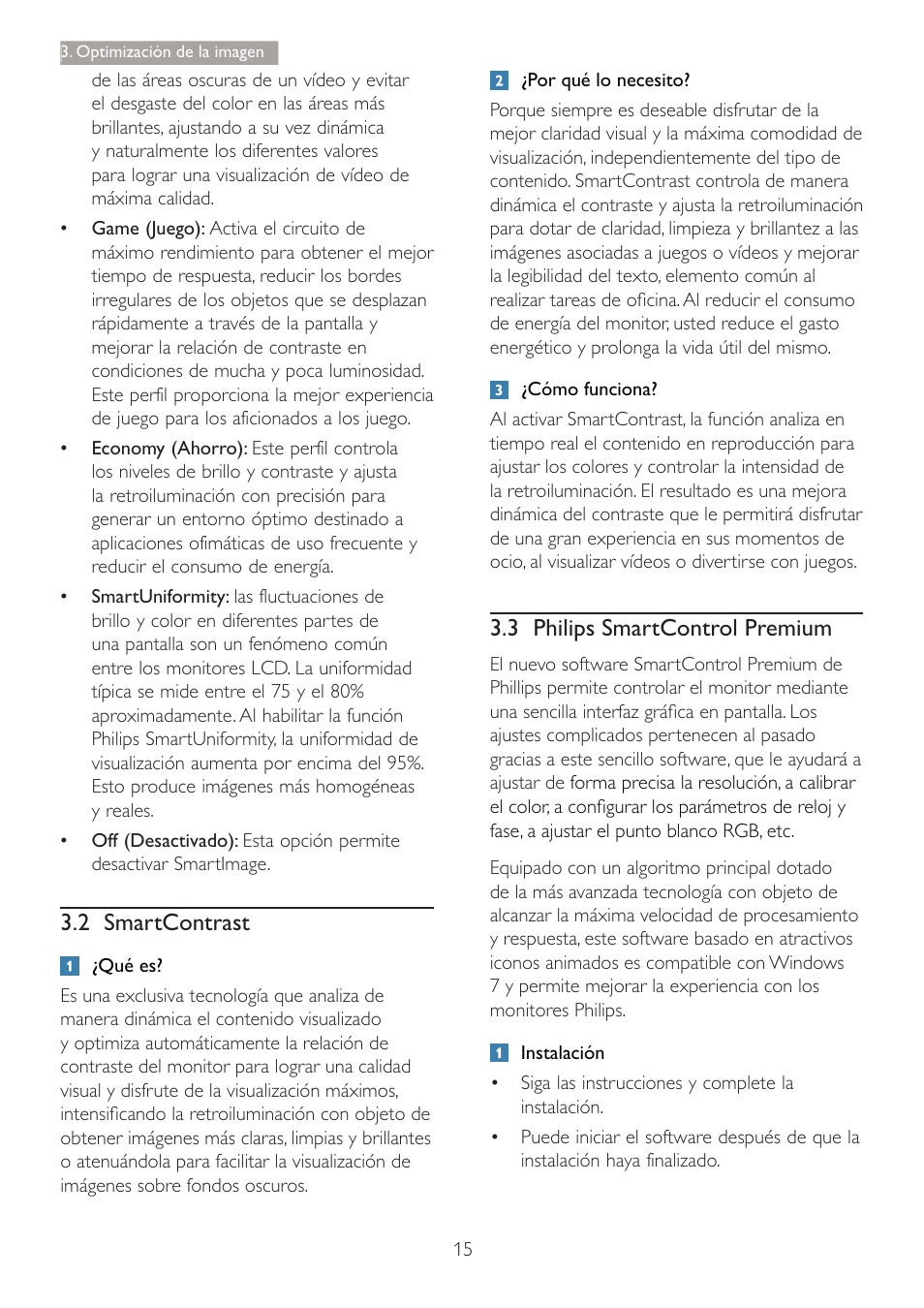 2 6pduw&rqwudvw, 3 3klolsv 6pduw&rqwuro 3uhplxp | Philips Brilliance Monitor 4K Ultra HD con retroiluminación LED User Manual | Page 17 / 54