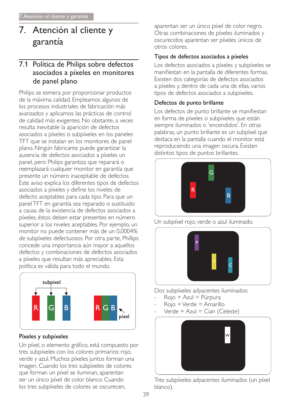 $whqflyq do folhqwh \ jdudqwtd | Philips Brilliance Monitor 4K Ultra HD con retroiluminación LED User Manual | Page 41 / 54