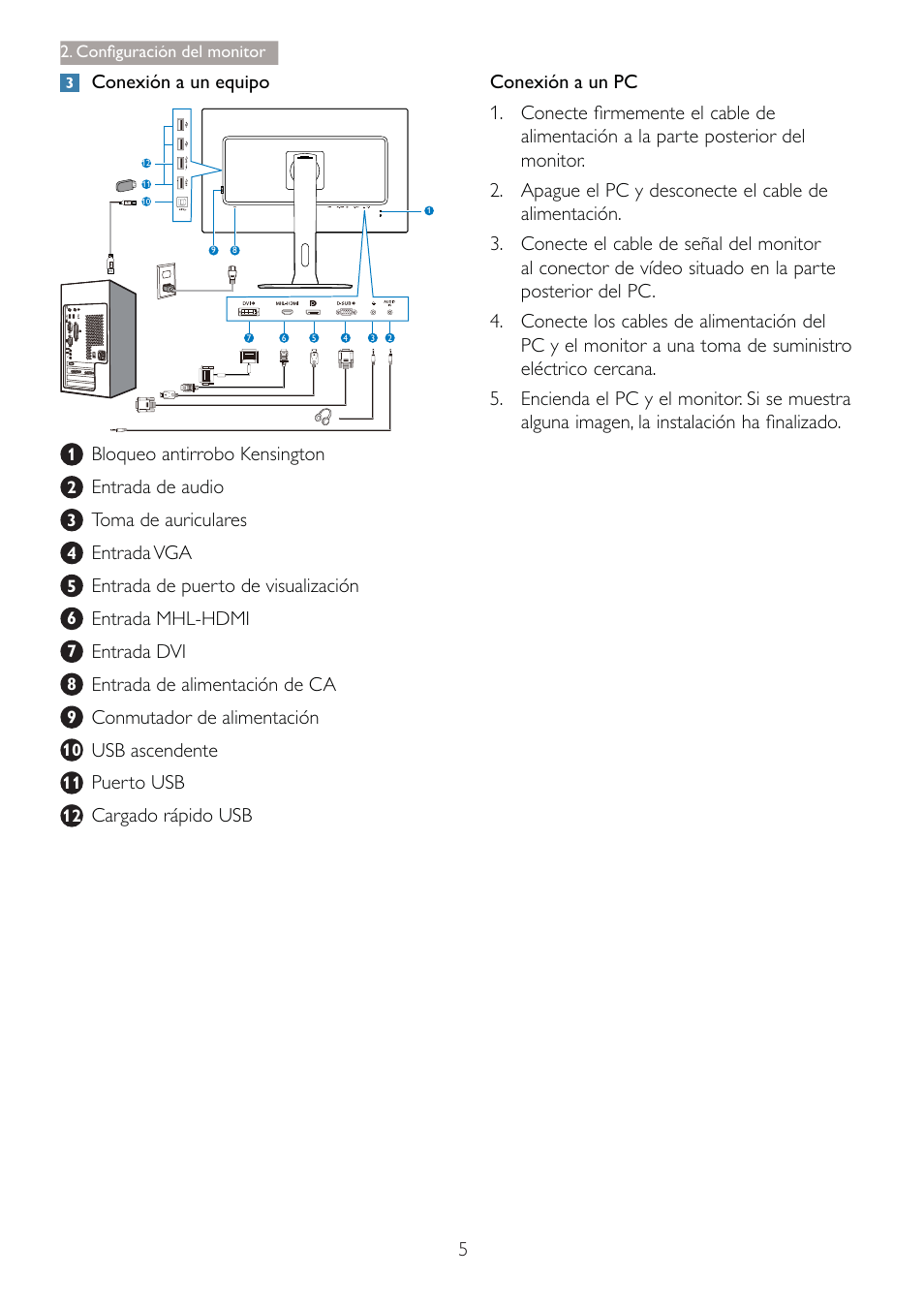 Philips Brilliance Monitor 4K Ultra HD con retroiluminación LED User Manual | Page 7 / 54