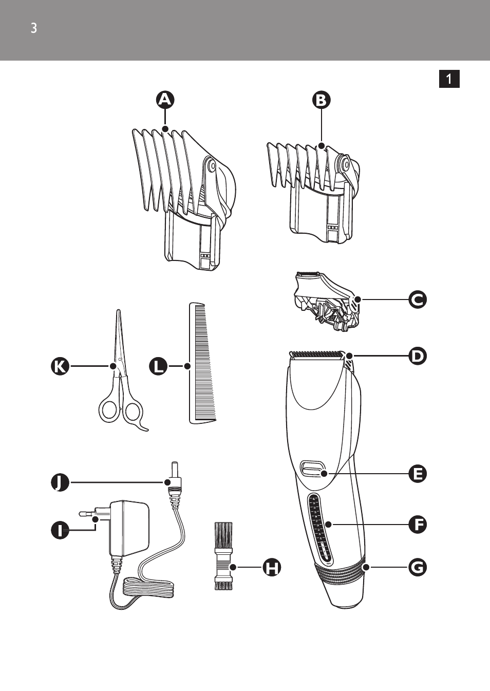 Philips HAIRCLIPPER Series 1000 Cortapelos User Manual | Page 3 / 100