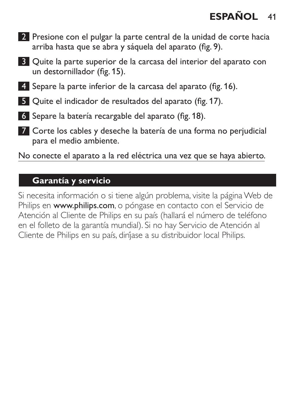 Garantía y servicio | Philips HAIRCLIPPER Series 1000 Cortapelos User Manual | Page 41 / 100