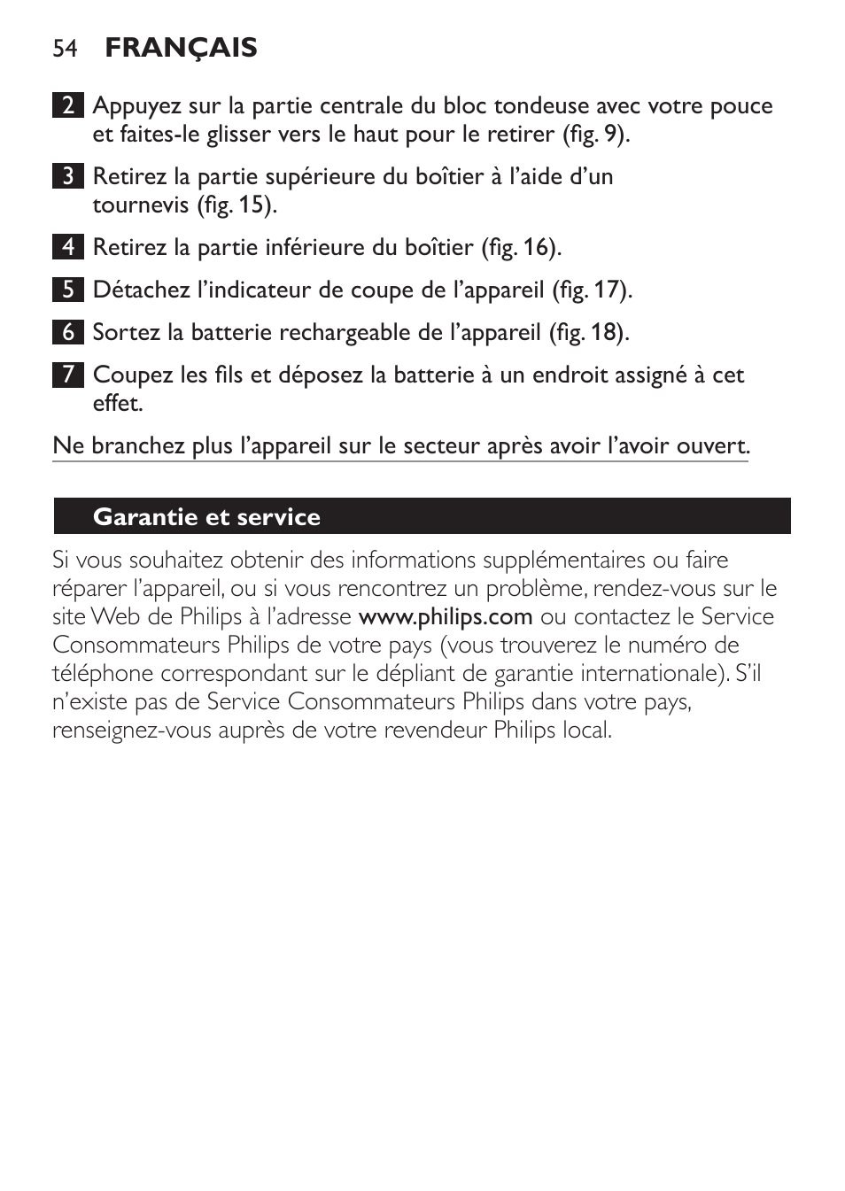 Garantie et service | Philips HAIRCLIPPER Series 1000 Cortapelos User Manual | Page 54 / 100