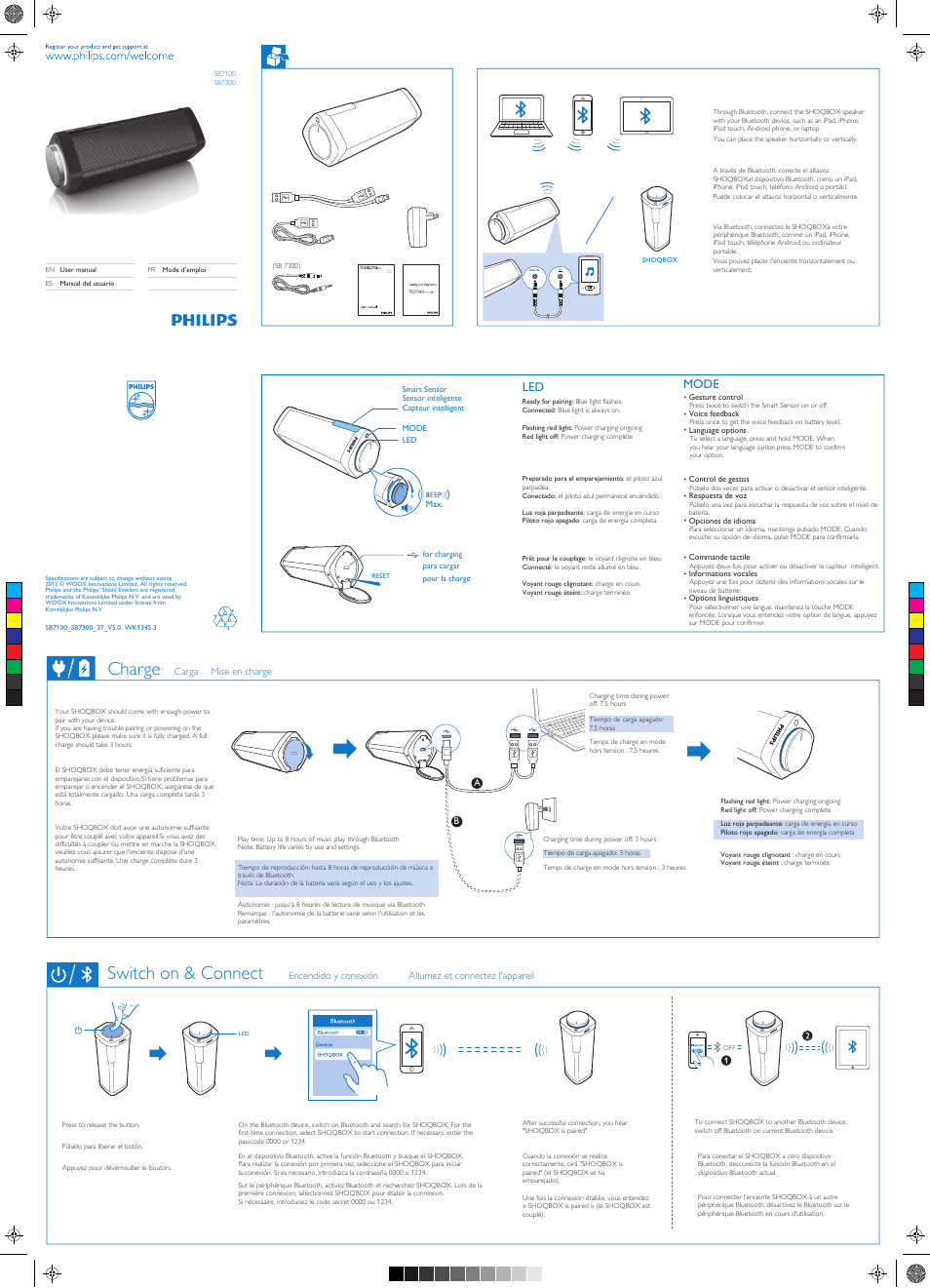 Philips altavoz portátil inalámbrico User Manual | 2 pages