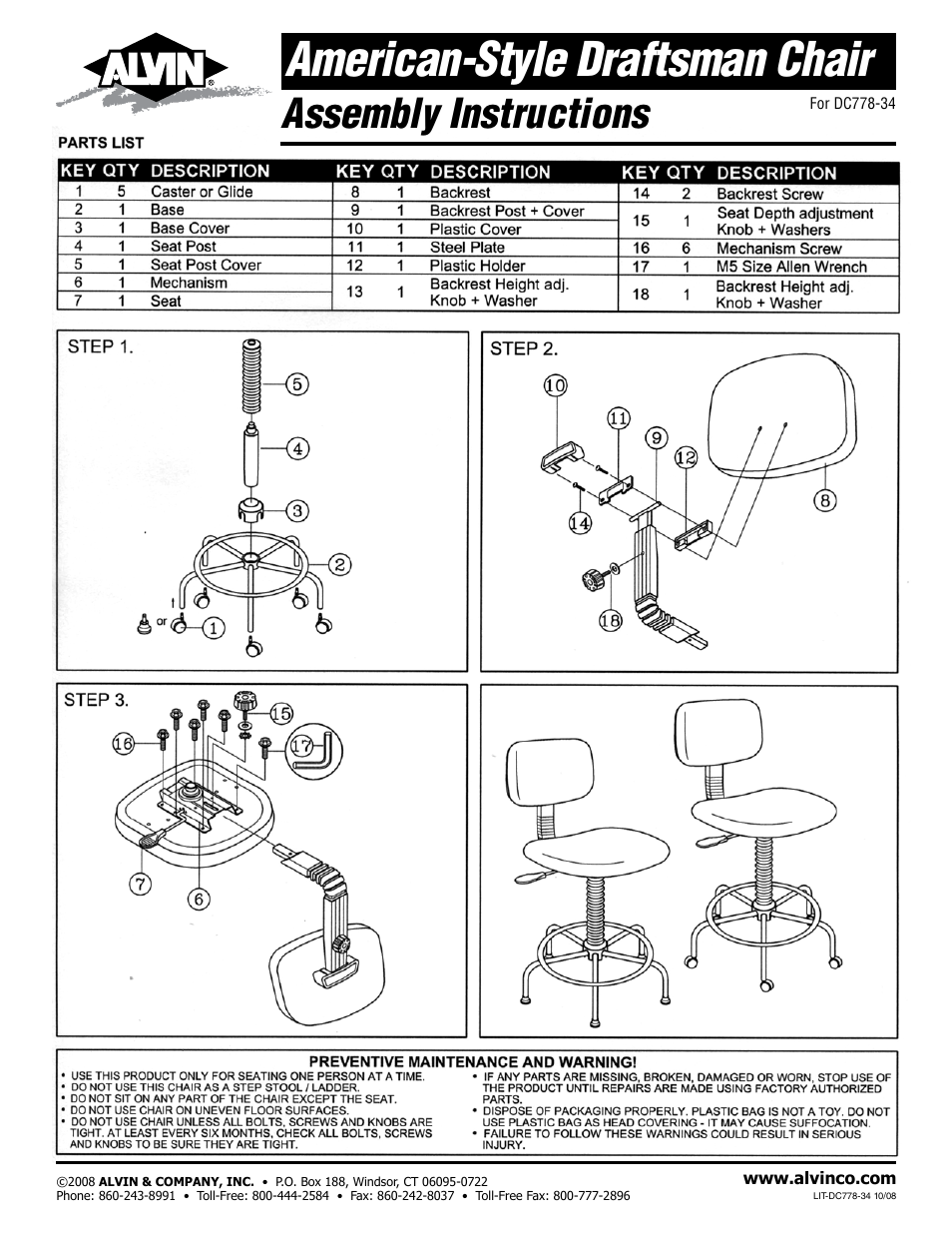 Alvin DC778-34 User Manual | 1 page