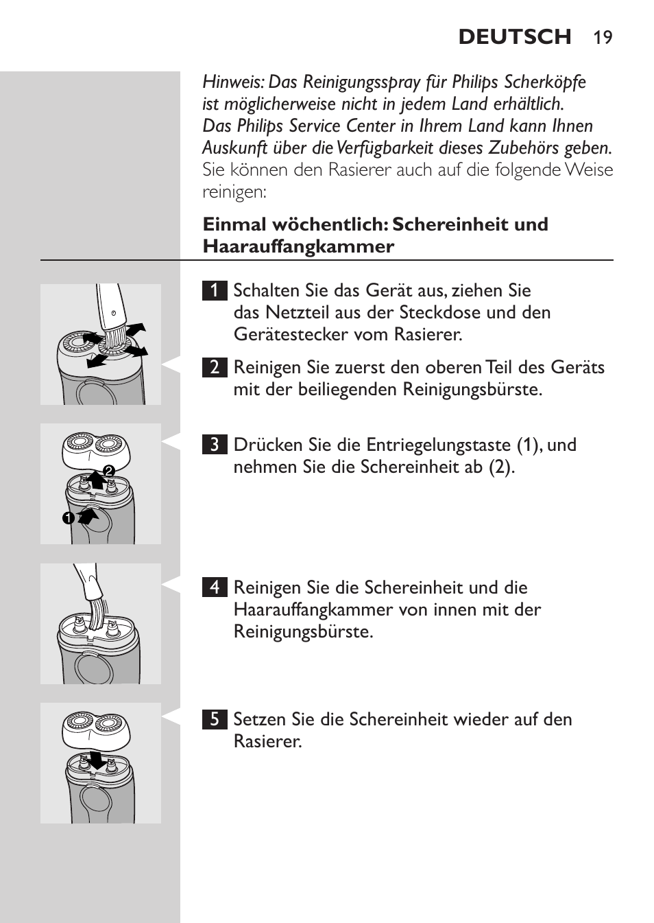 Philips Afeitadora 2 cab. User Manual | Page 17 / 104