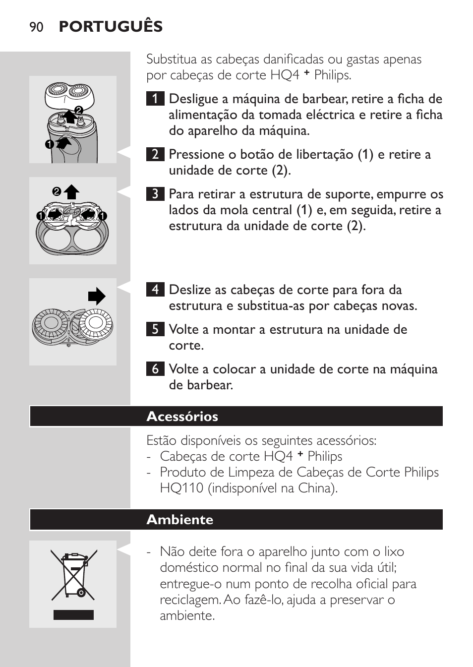 Acessórios, Ambiente | Philips Afeitadora 2 cab. User Manual | Page 88 / 104