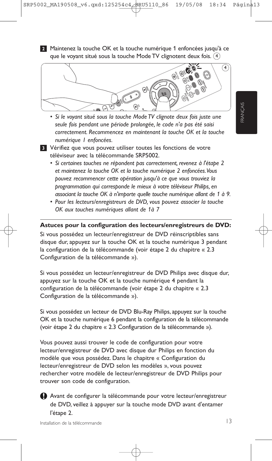 Philips Perfect replacement Mando a distancia universal User Manual | Page 13 / 108