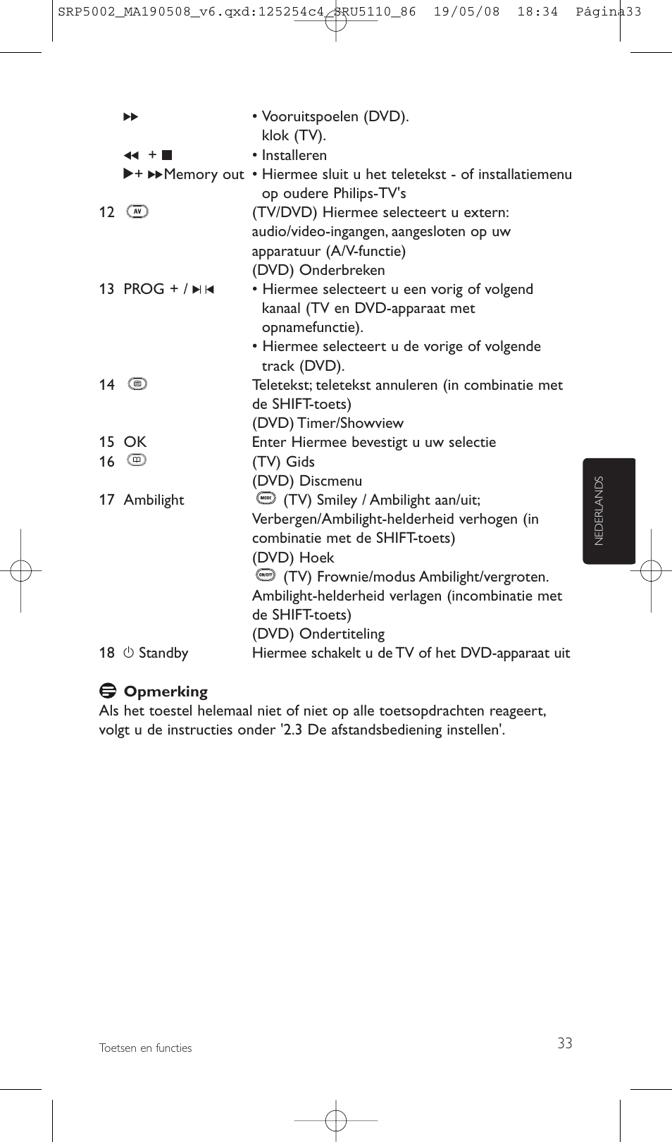 Philips Perfect replacement Mando a distancia universal User Manual | Page 33 / 108