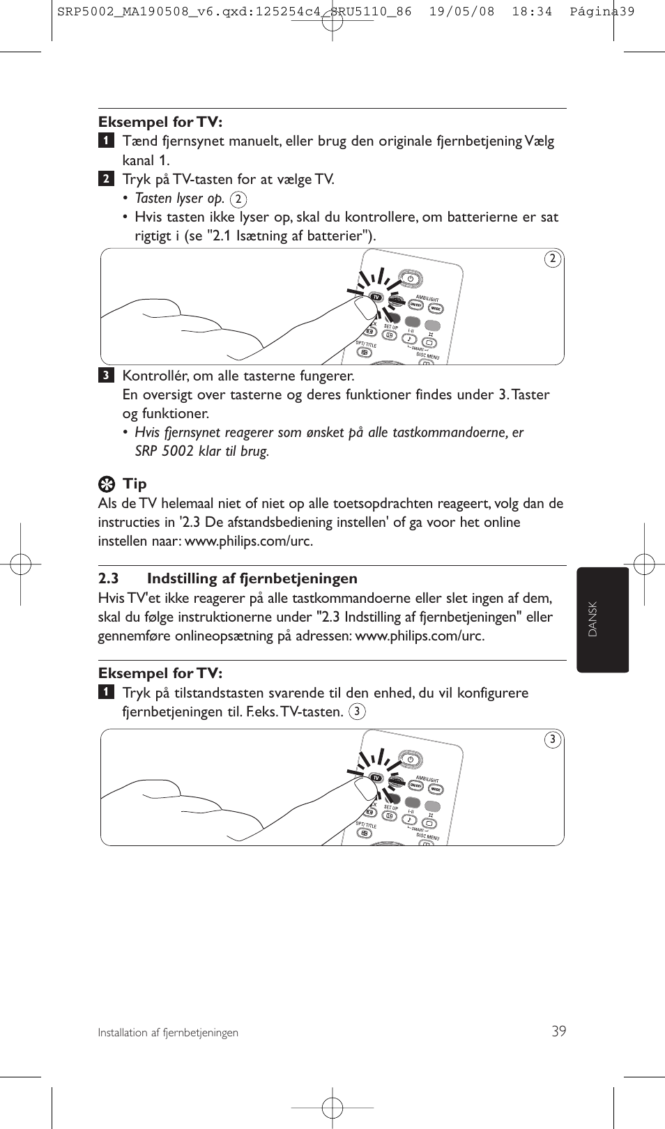 Philips Perfect replacement Mando a distancia universal User Manual | Page 39 / 108