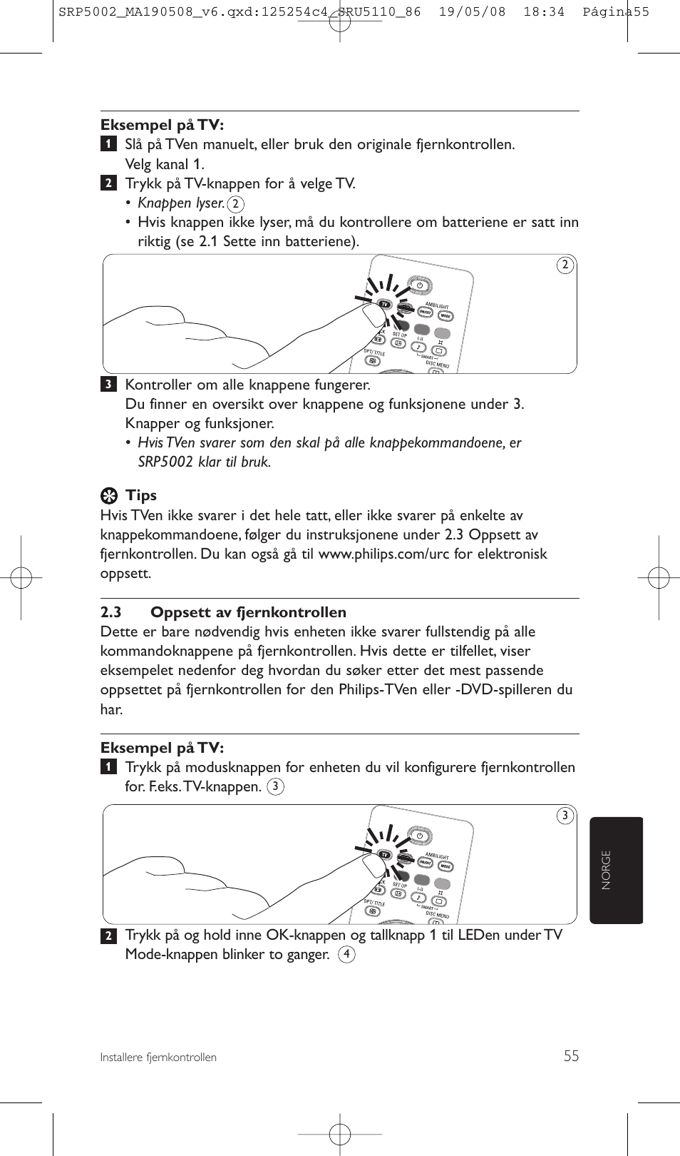 Philips Perfect replacement Mando a distancia universal User Manual | Page 55 / 108
