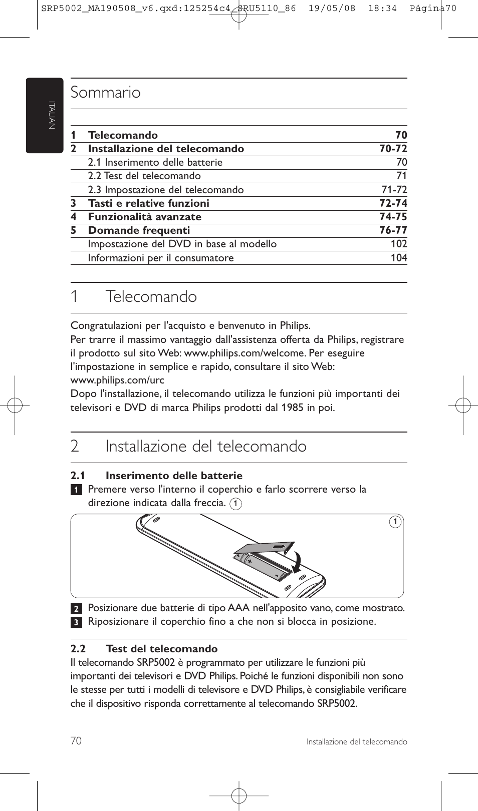 Philips Perfect replacement Mando a distancia universal User Manual | Page 70 / 108