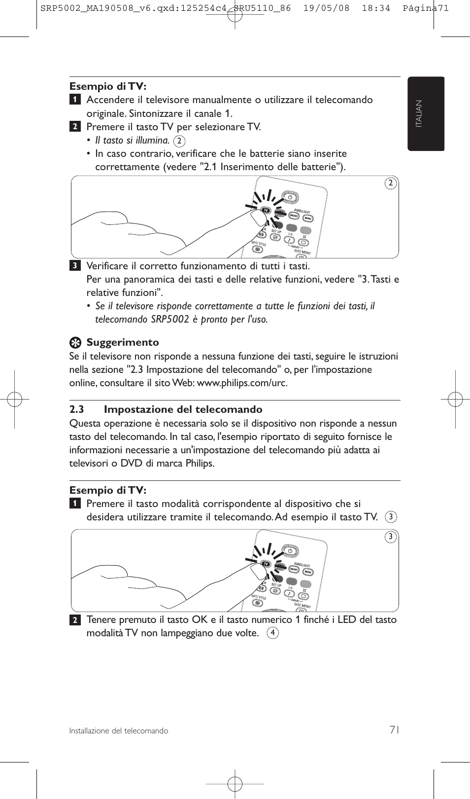 Philips Perfect replacement Mando a distancia universal User Manual | Page 71 / 108