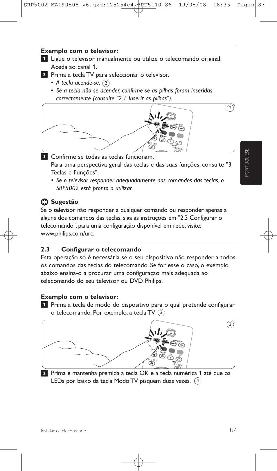 Philips Perfect replacement Mando a distancia universal User Manual | Page 87 / 108