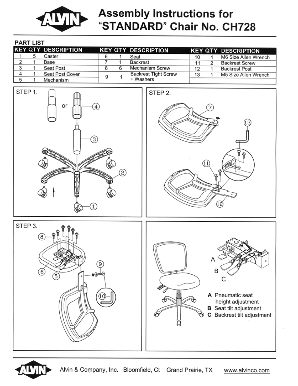 Alvin CH728 User Manual | 1 page