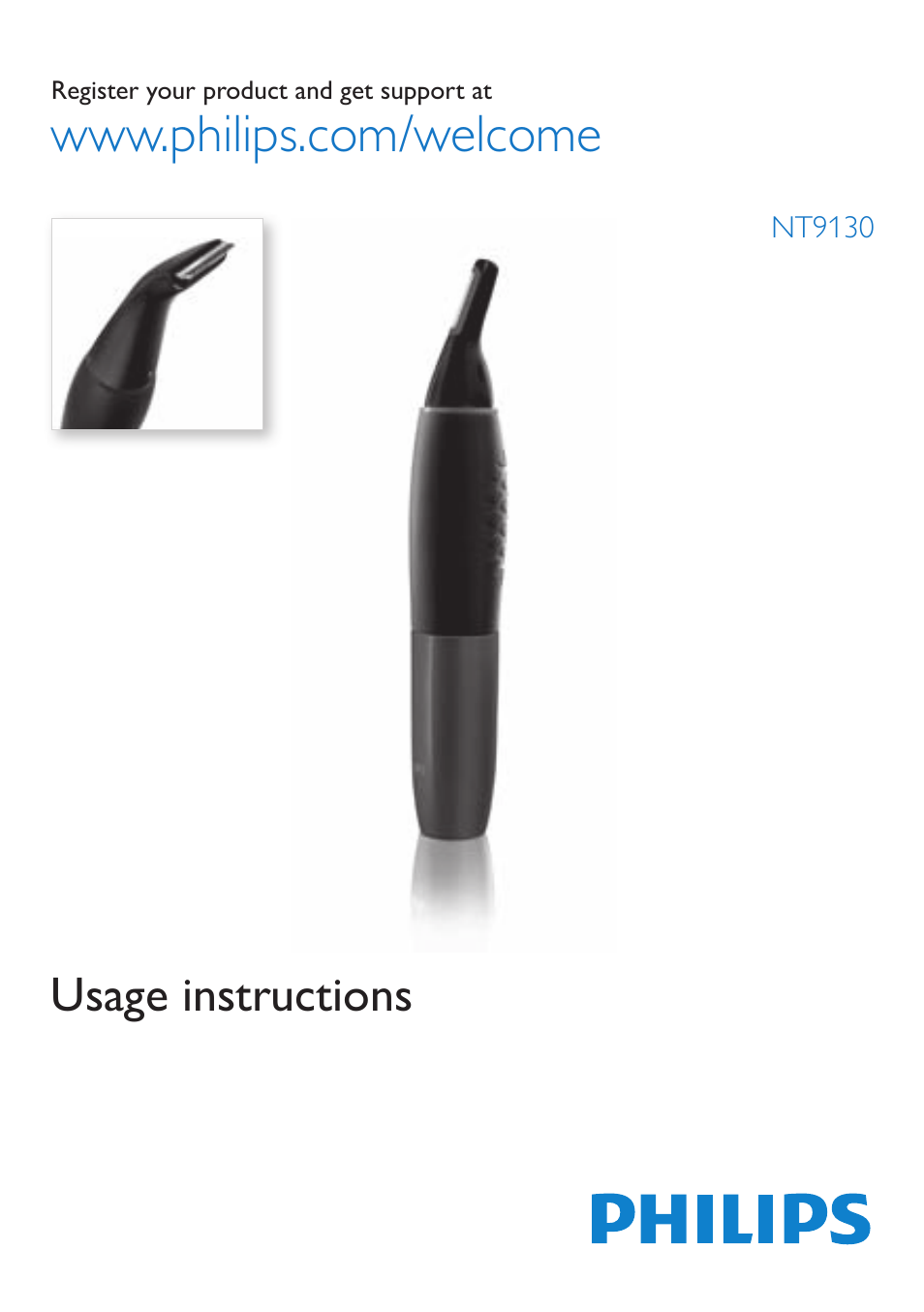 Philips NOSETRIMMER Series 5000 recortador de precisión resistente al agua User Manual | 8 pages