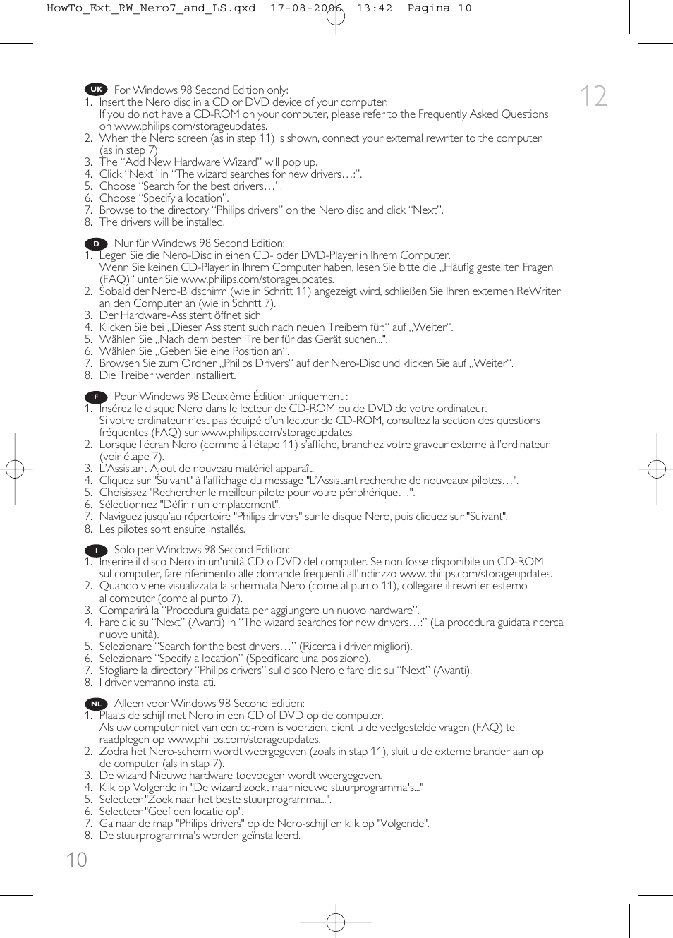 Philips How to for External ReWriters using Nero 7 and LightScribe User Manual | Page 10 / 84