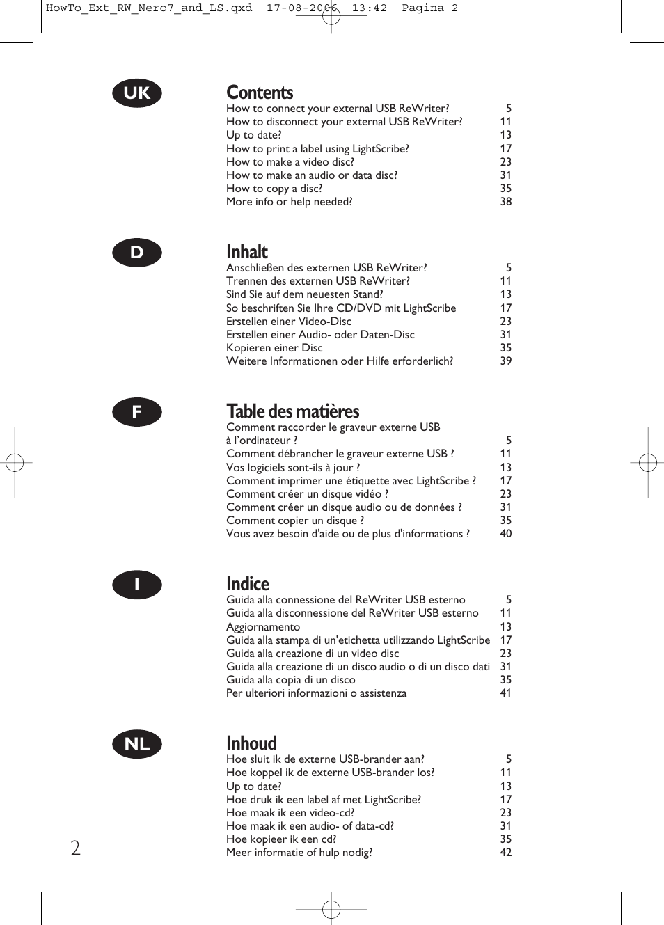 Philips How to for External ReWriters using Nero 7 and LightScribe User Manual | Page 2 / 84