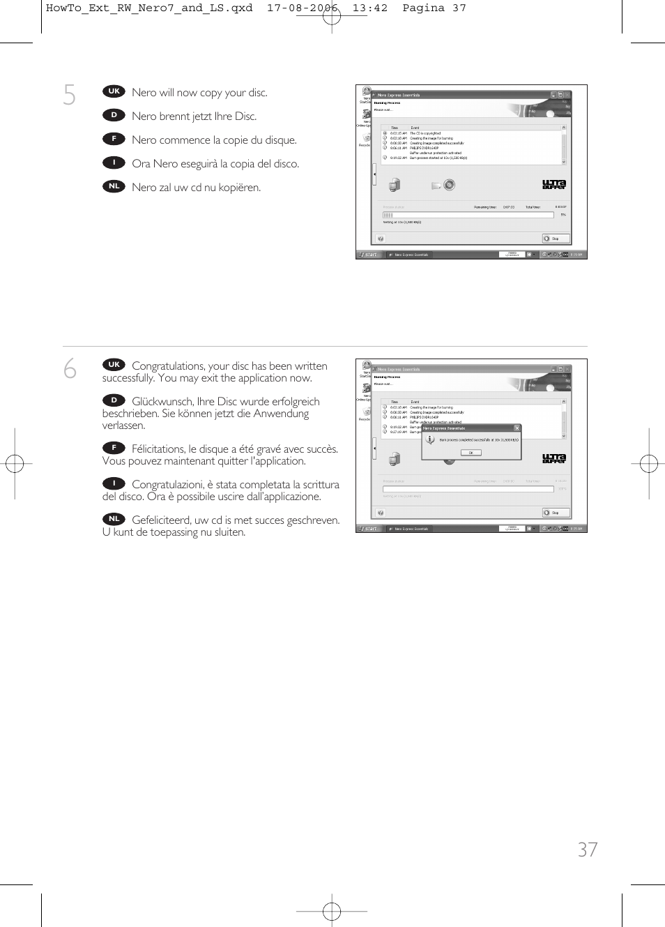 Philips How to for External ReWriters using Nero 7 and LightScribe User Manual | Page 37 / 84