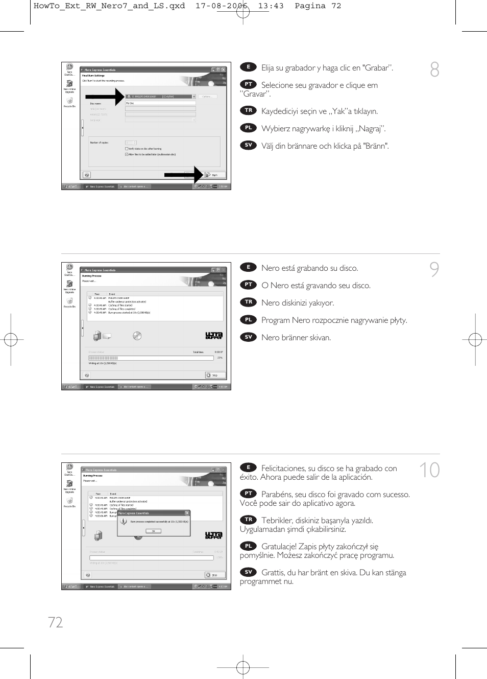 Philips How to for External ReWriters using Nero 7 and LightScribe User Manual | Page 72 / 84