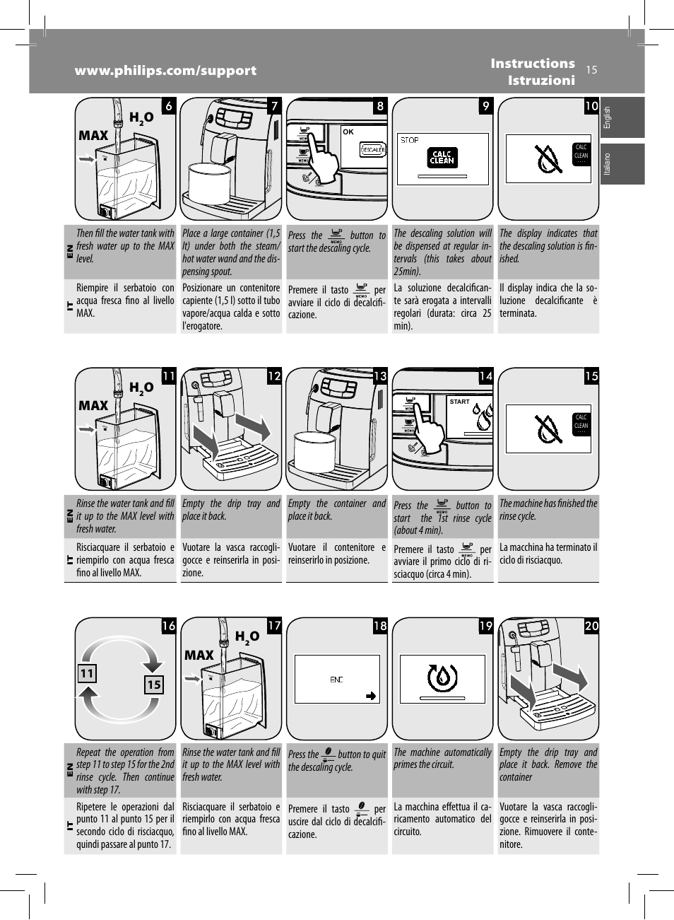 Omax | Philips Saeco Intelia Cafetera expreso súper automática User Manual | Page 15 / 96