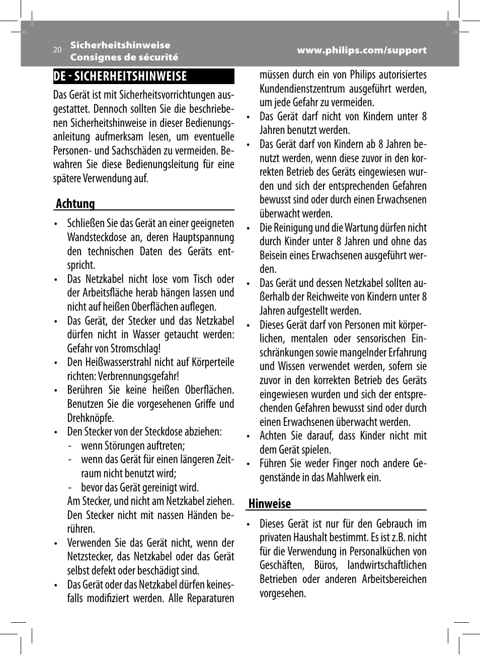 Philips Saeco Intelia Cafetera expreso súper automática User Manual | Page 20 / 96