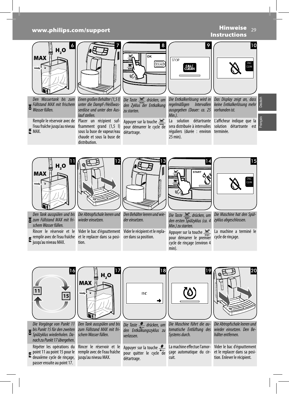 Omax | Philips Saeco Intelia Cafetera expreso súper automática User Manual | Page 29 / 96