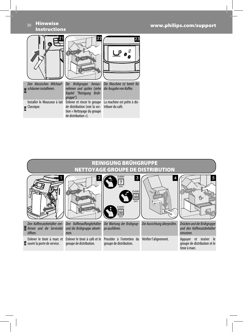 Philips Saeco Intelia Cafetera expreso súper automática User Manual | Page 30 / 96