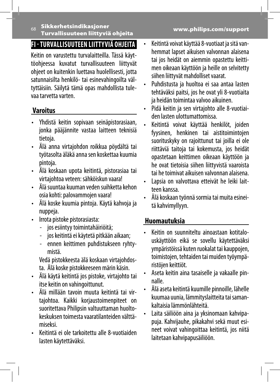 Philips Saeco Intelia Cafetera expreso súper automática User Manual | Page 68 / 96