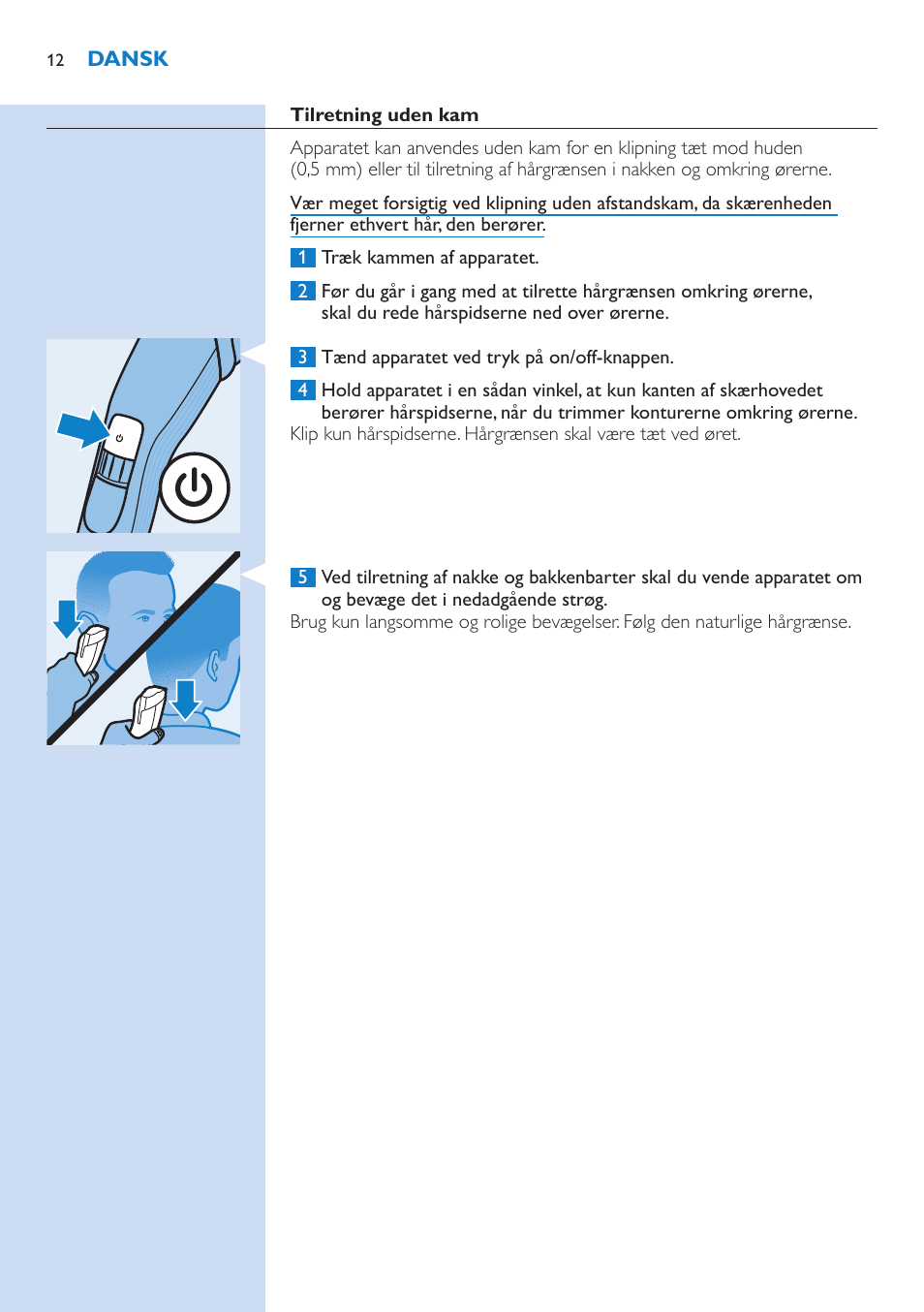 Philips HAIRCLIPPER Series 5000 cortapelos User Manual | Page 12 / 58