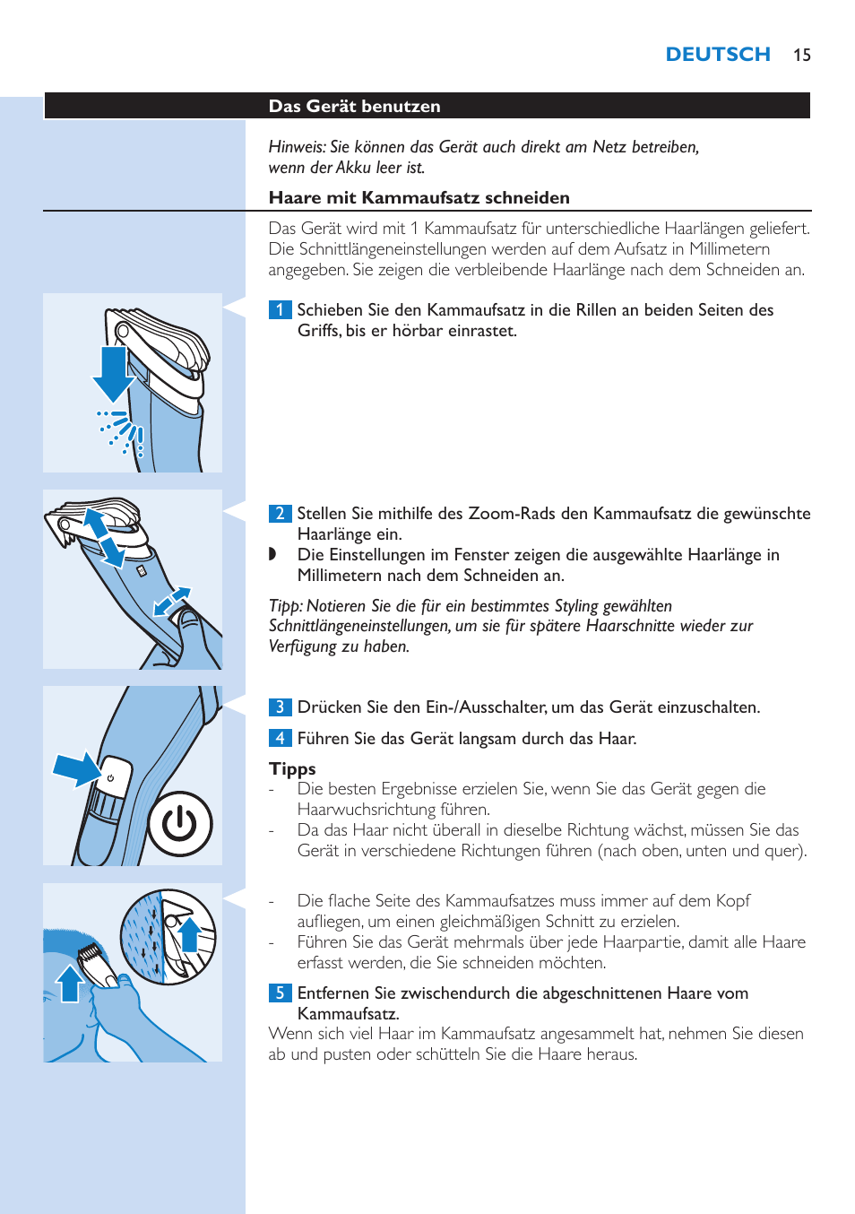 Philips HAIRCLIPPER Series 5000 cortapelos User Manual | Page 15 / 58