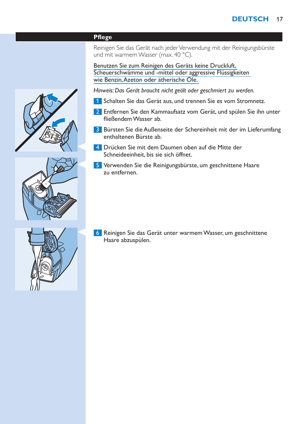 Philips HAIRCLIPPER Series 5000 cortapelos User Manual | Page 17 / 58