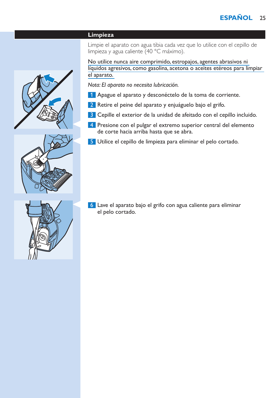 Philips HAIRCLIPPER Series 5000 cortapelos User Manual | Page 25 / 58