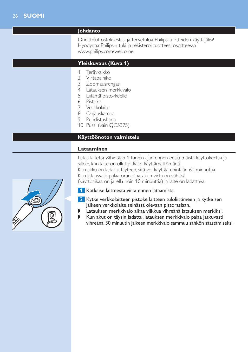 Suomi | Philips HAIRCLIPPER Series 5000 cortapelos User Manual | Page 26 / 58