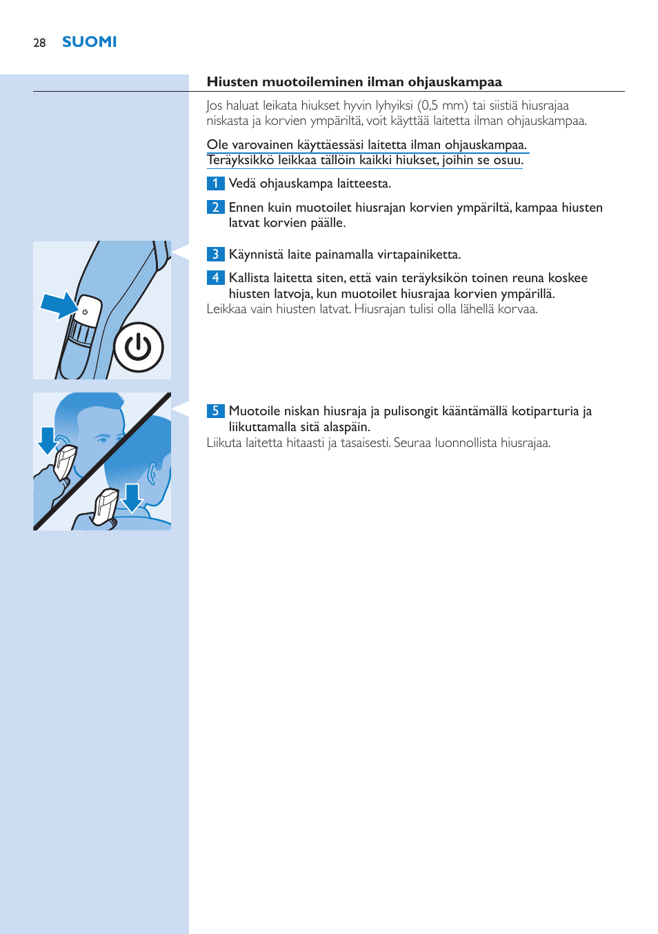 Philips HAIRCLIPPER Series 5000 cortapelos User Manual | Page 28 / 58