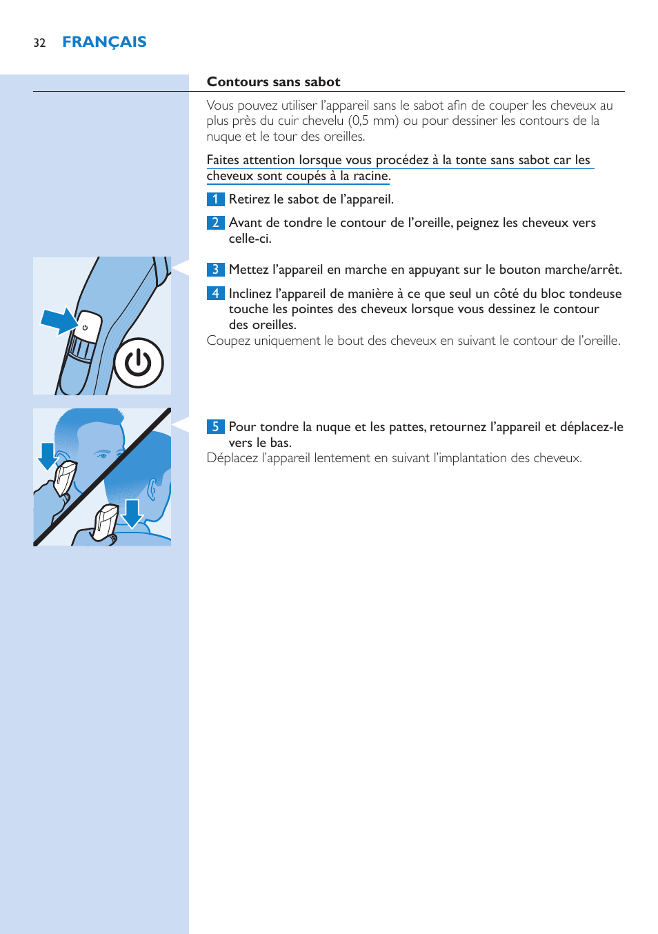 Philips HAIRCLIPPER Series 5000 cortapelos User Manual | Page 32 / 58