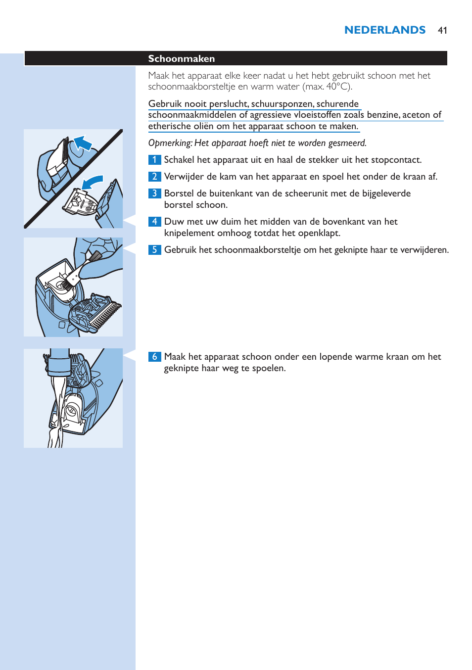 Philips HAIRCLIPPER Series 5000 cortapelos User Manual | Page 41 / 58