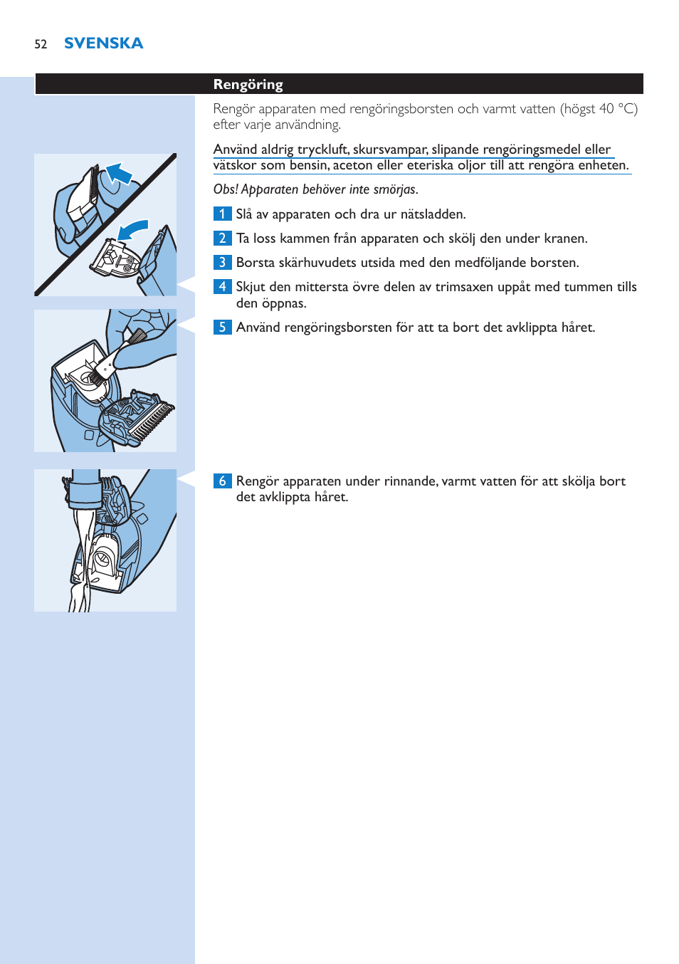 Philips HAIRCLIPPER Series 5000 cortapelos User Manual | Page 52 / 58