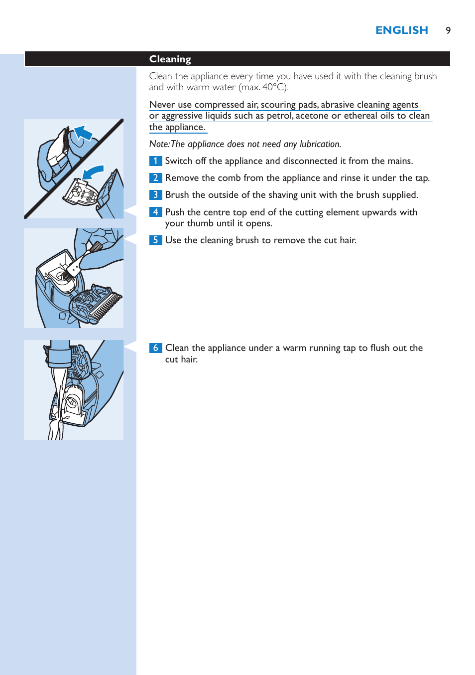 Philips HAIRCLIPPER Series 5000 cortapelos User Manual | Page 9 / 58