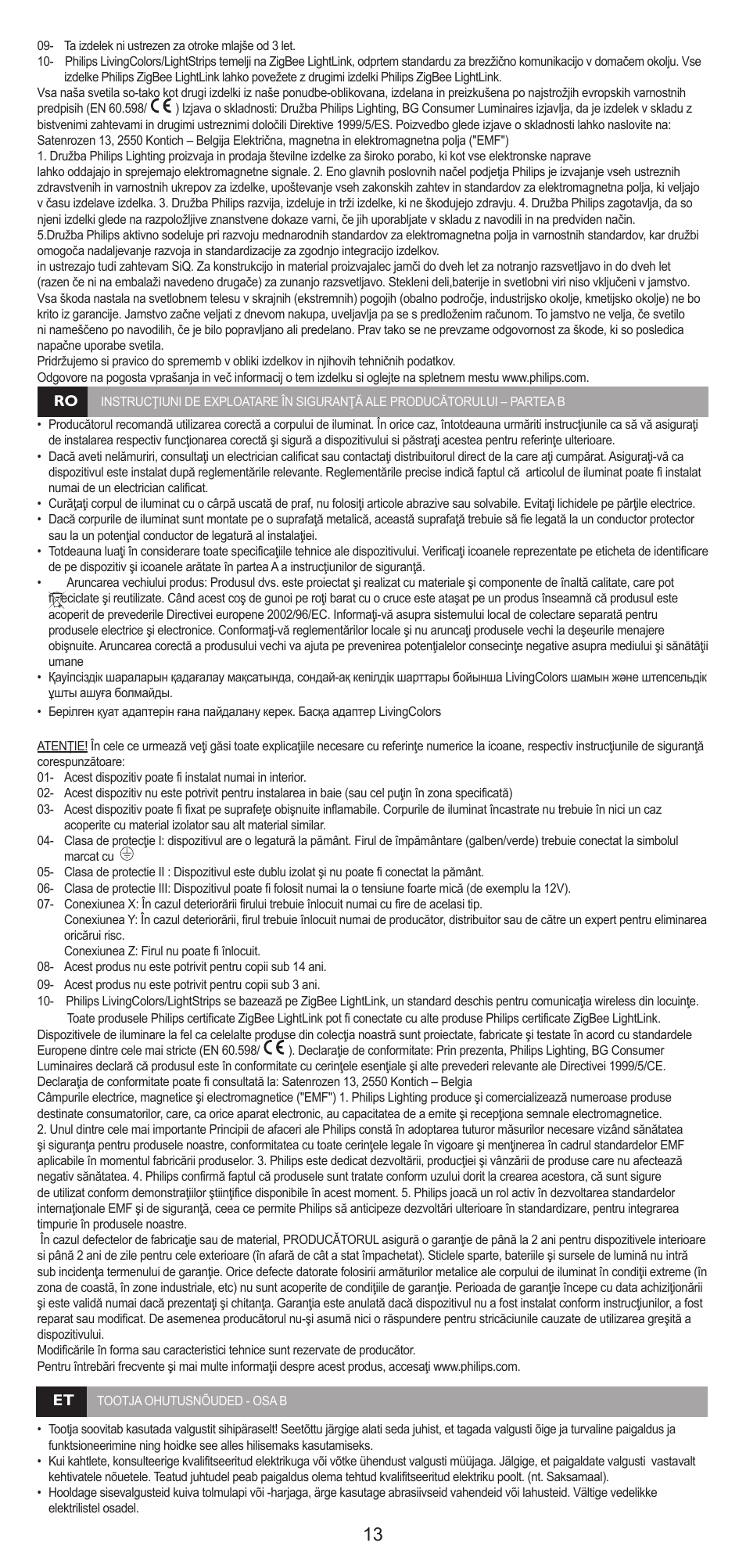 Philips Luz indirecta User Manual | Page 13 / 20