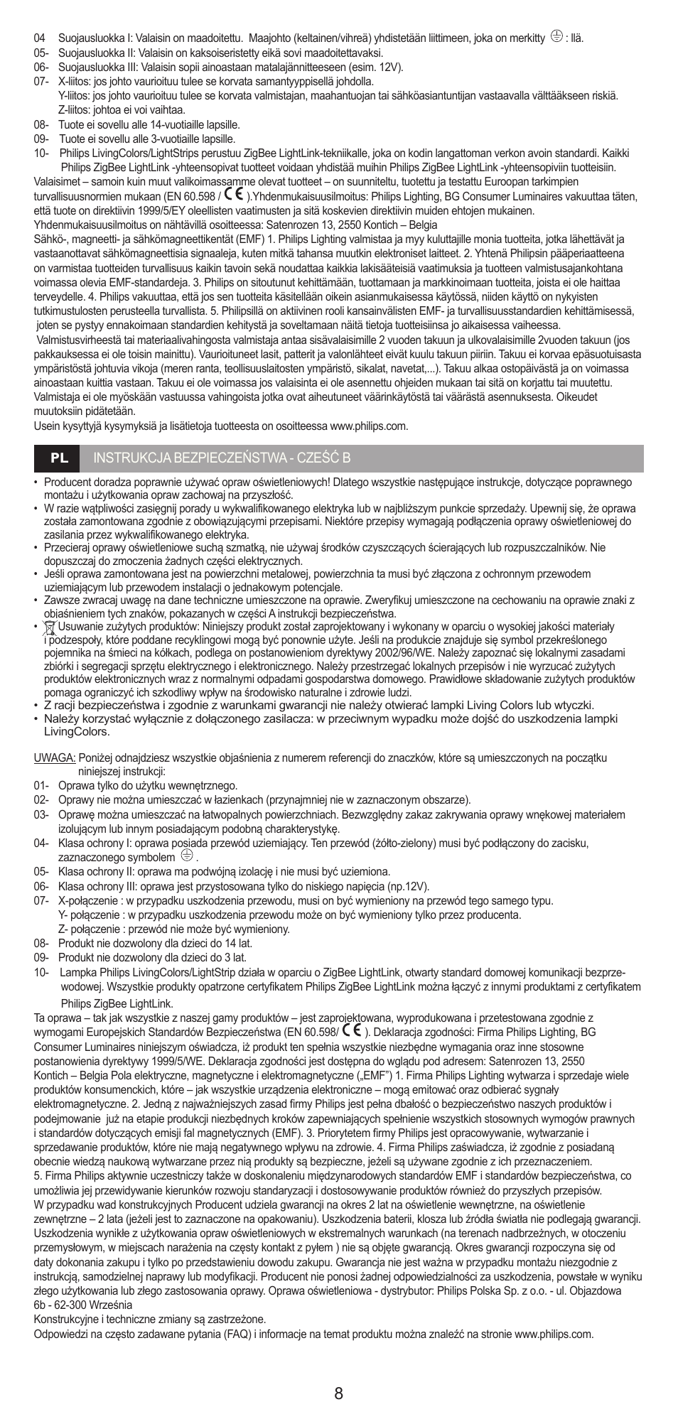 Philips Luz indirecta User Manual | Page 8 / 20