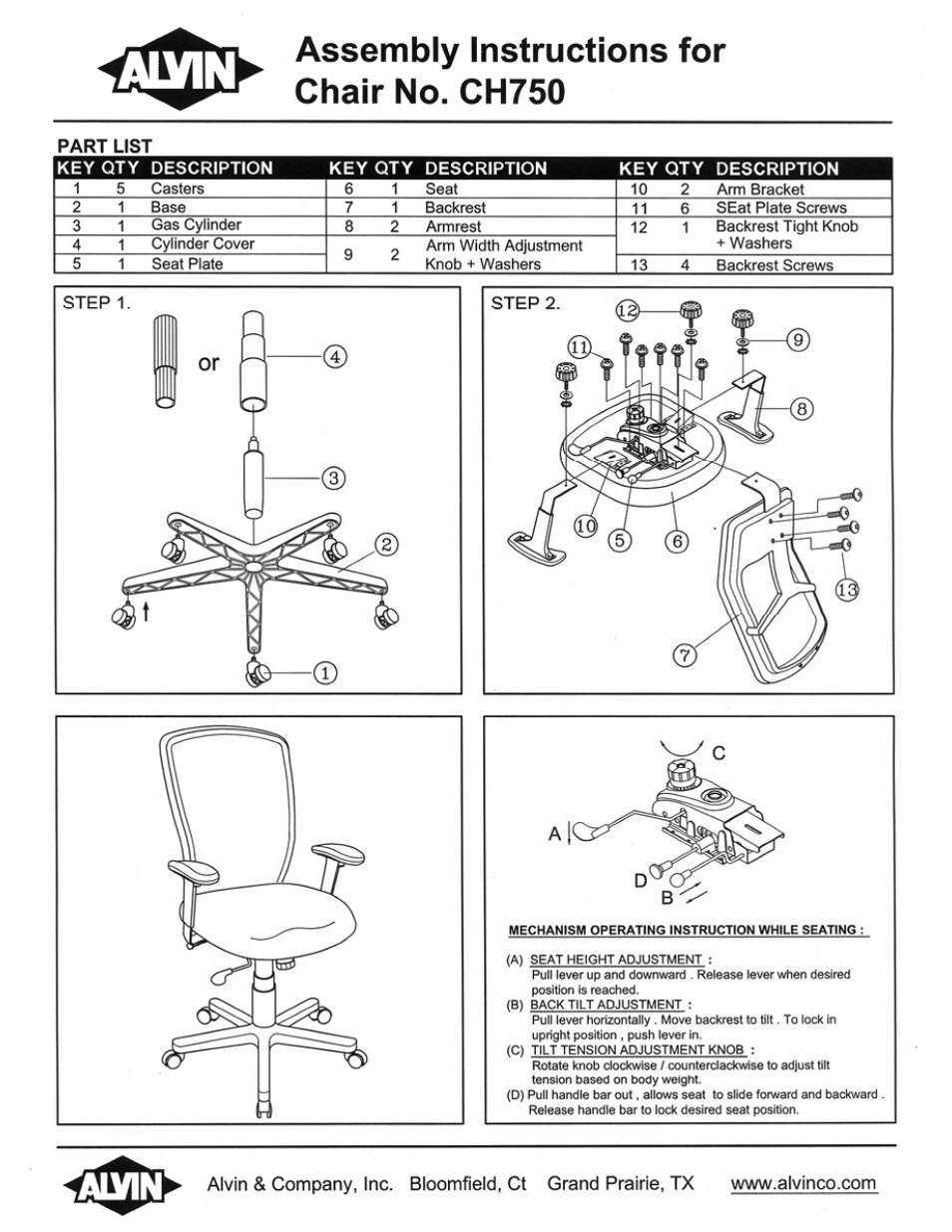 Alvin CH750 User Manual | 1 page